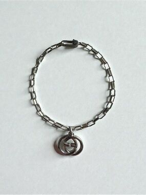Gucci Interlocking GG 925 Sterling Silver Bracelet Size 21 / 8.25” | Unisex